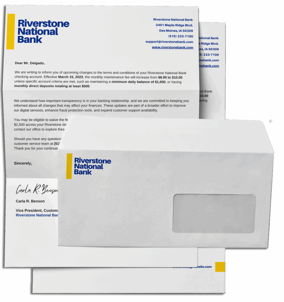 Letters, Statements & Envelopes