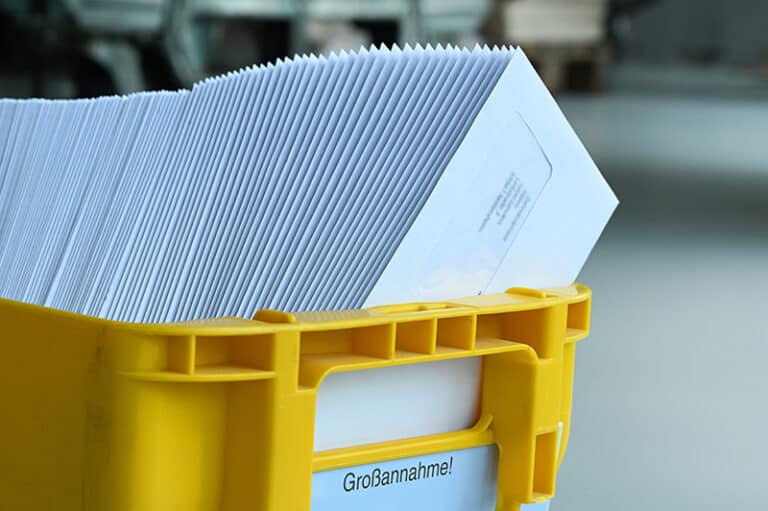 Mailbox with letter mailing sorted by zip code for delivery and